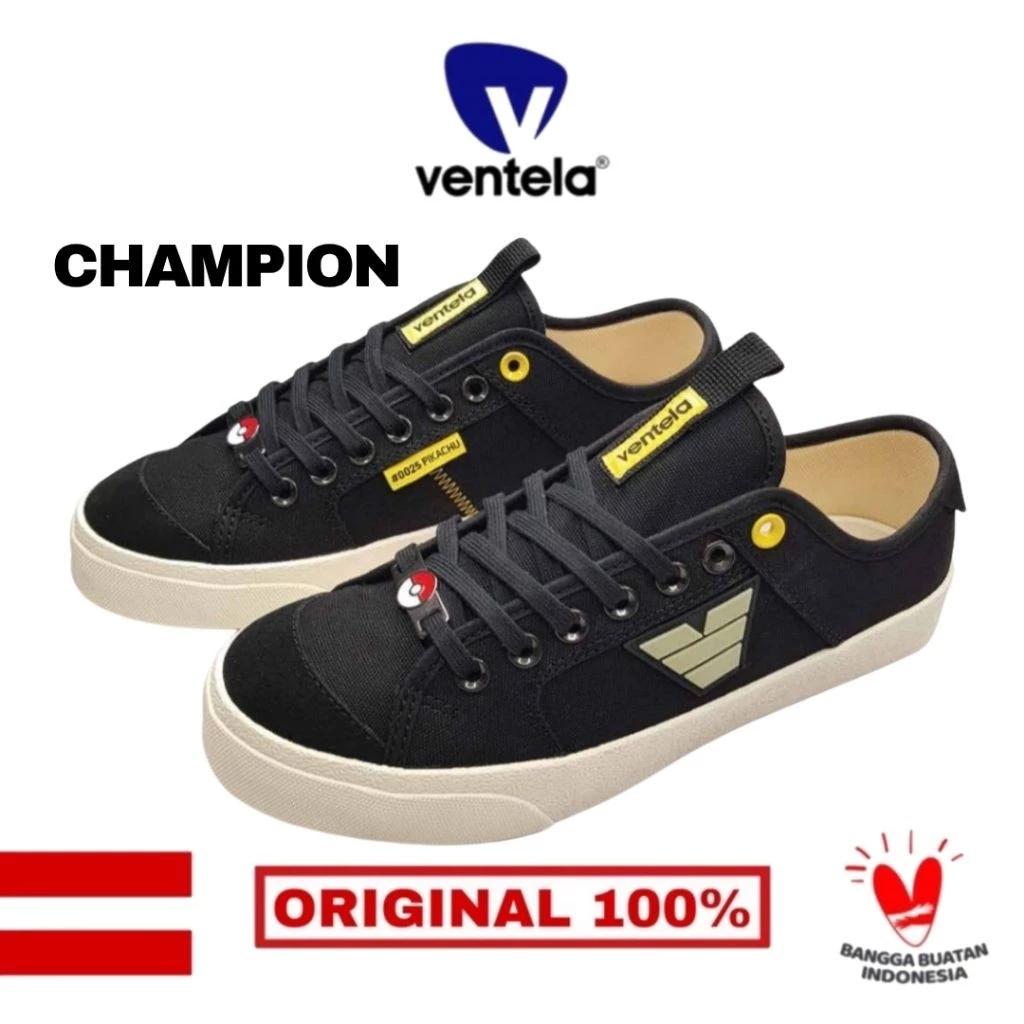 Ventela Ventela Champion Low Sneakers Black Natural Pokemon